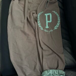 PINK Victoria's Secret Gray/teal Sweatpants M